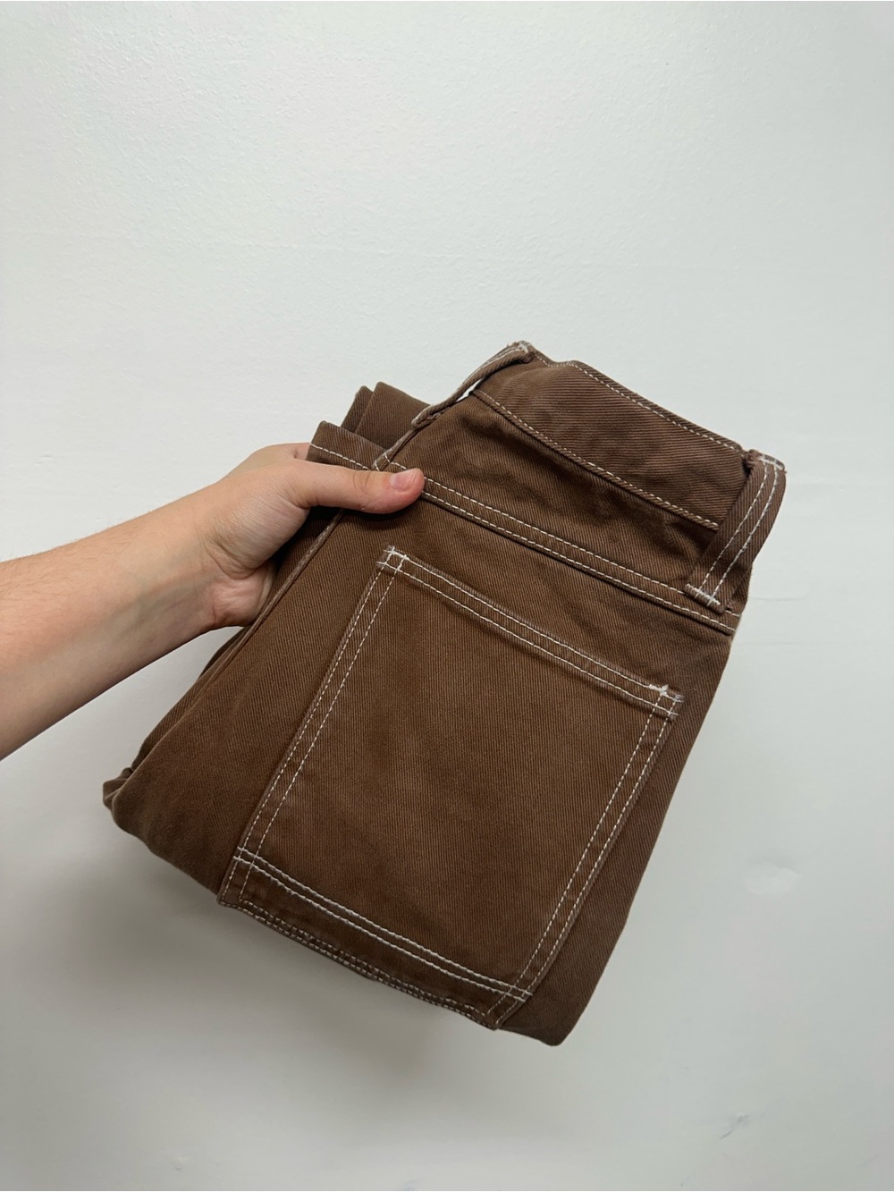 Brandy Melville John Galt Brown Carpenter Pants - Size S - Adjustable Waist - Picture 11 of 11